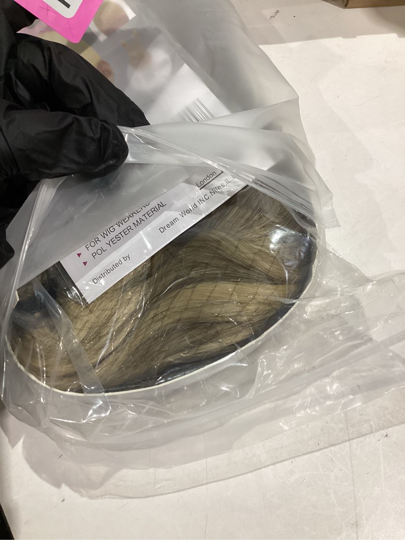 Condition photo showing Good Condition for UNNYMGER Blonde Wig with Bangs Long curly wavy Wig for Women Ombre wig with Brown root skin-friendly synthetic fiber for festival holiday Use 26IN Ombre blonde