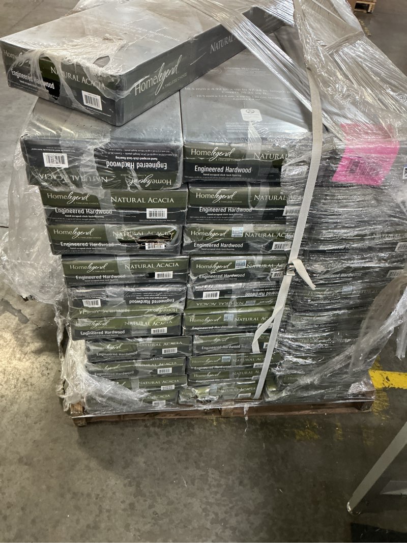Condition photo showing New/Like New for (31 boxes)natural acacia 3/8 in. t x 5 in. w hand scraped engineered hardwood flooring (26.3 sqft/case x box)