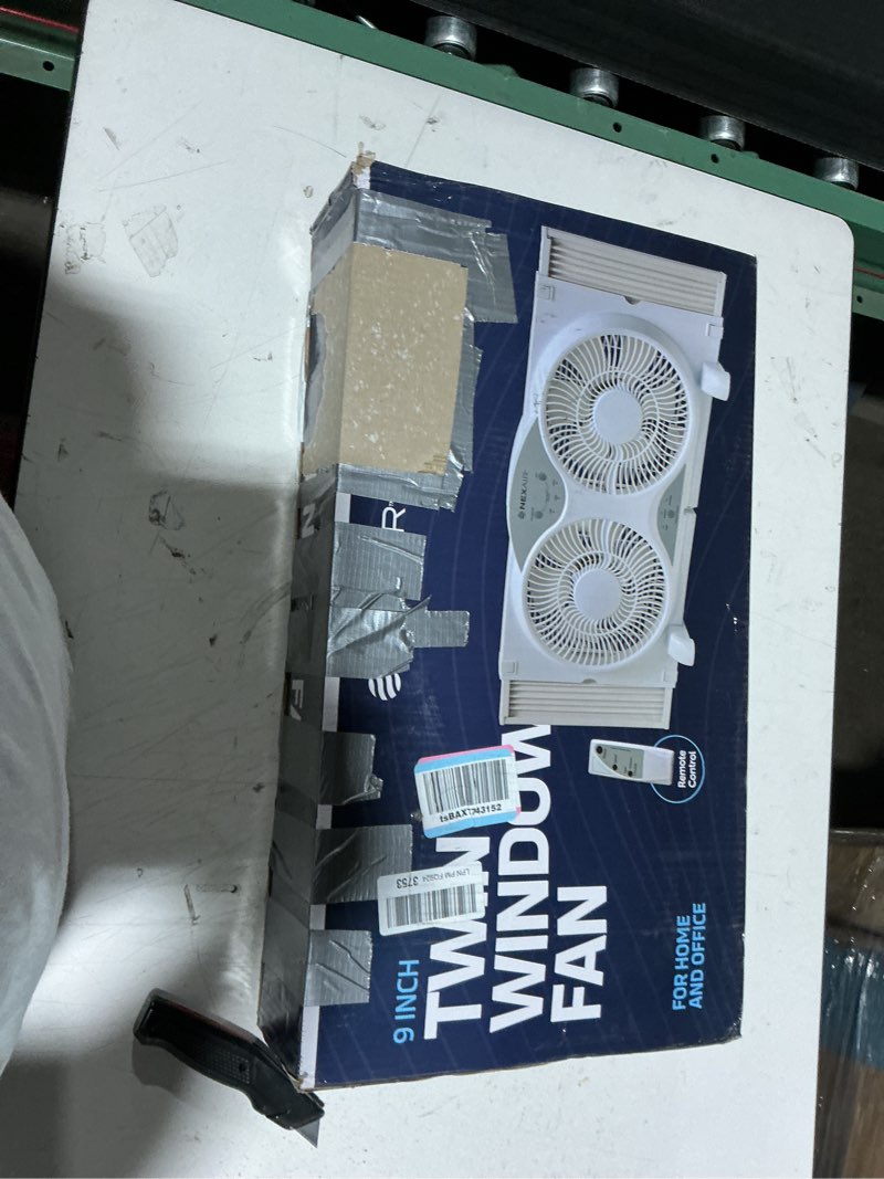 Condition photo showing Good Condition for beyond breeze window fan reversible airflow, 9" dual window fan with 3-speed 3 modes (cool, circulate, exhaust), remote control twin window fan 23.5" to 37" adjustable width for bedroom, kitchen, home