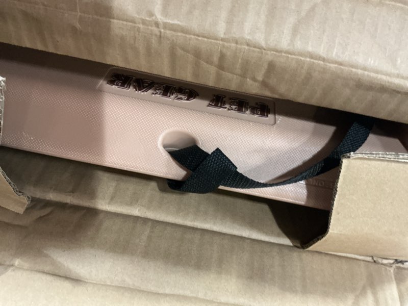Condition photo showing Good Condition for pet gear travel lite bi-fold ramp for cats/dogs, lightweight/portable, safety tether included, rubber grippers for stability, pg9050tn, bi-fold half ramp 42" l, tan, 42x16x4 inch