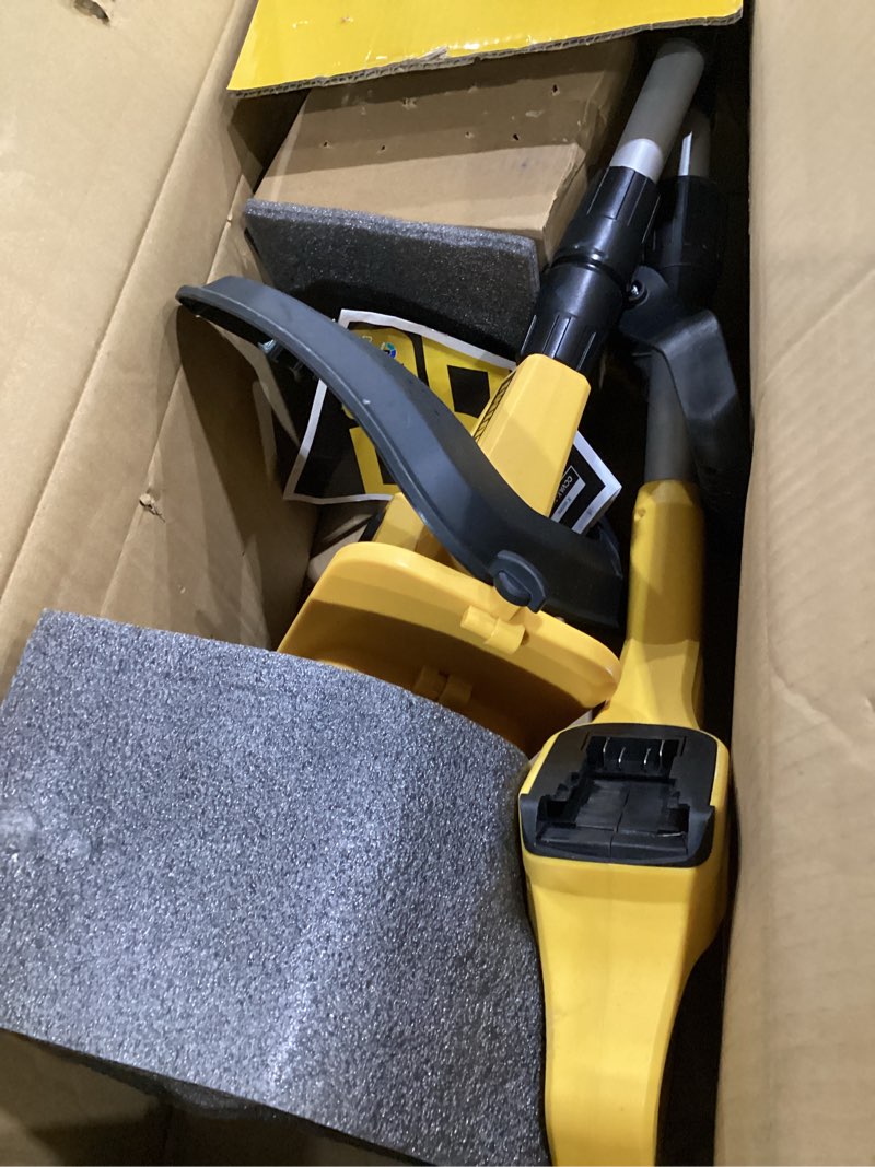 Condition photo showing Good Condition for (not tested)cordless tiller cultivator, 360rpm battery powered garden cultivator, compatible with dewalt 20v battery(tool only), lightweight electric garden tiller for soil cultivation, lawn and gardening yellow