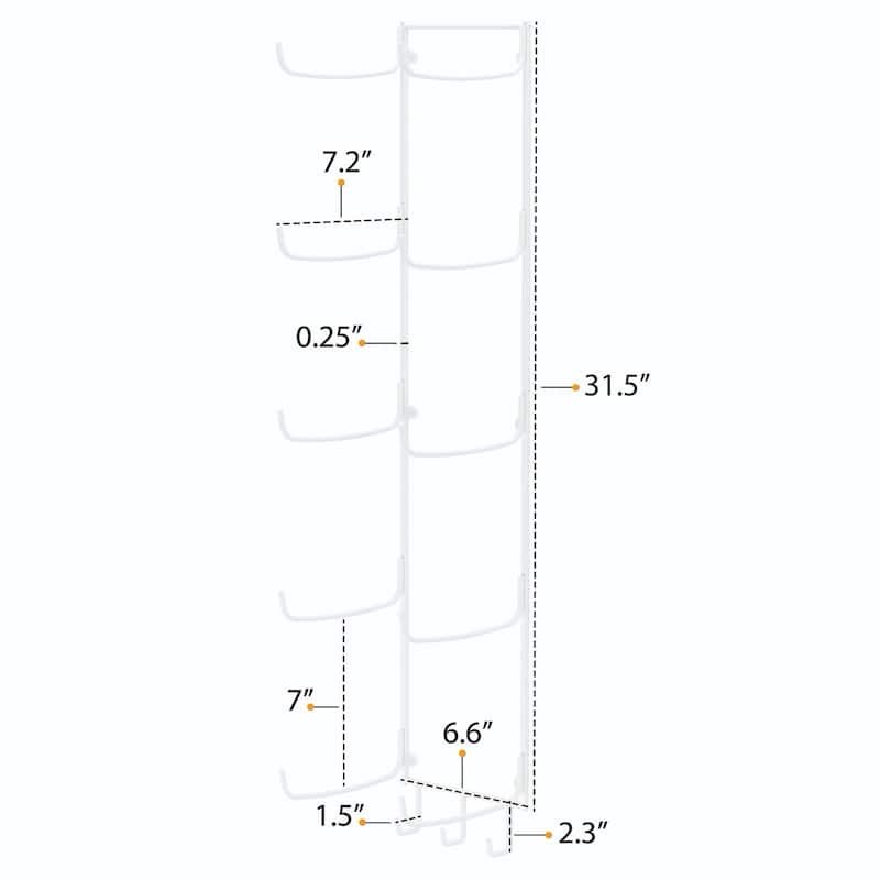Yoga mat Guru rack 5 sectional white