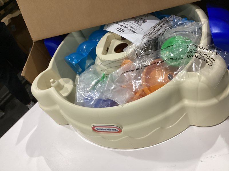 Condition photo showing As Is for little tikes spiralin' seas waterpark play table, multicolor fine