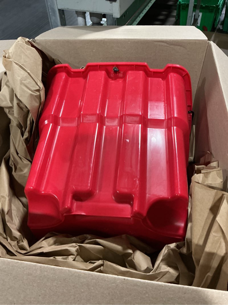 Condition photo showing As Is for wavebrake mop bucket 4.5 gal square durable dirty water web molded plastic red 
