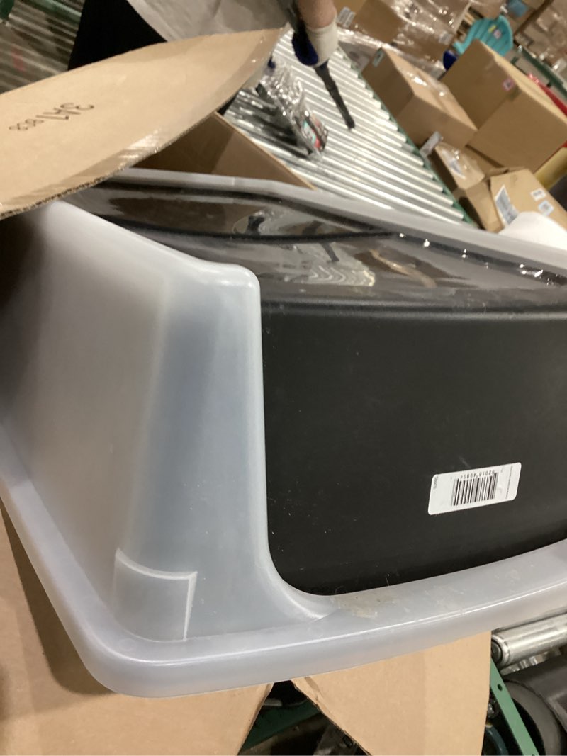 Condition photo showing New/Like New for iris usa xx-large cat litter box, open top extra large litter box for big cats and multi-cat households, high sided scatter shield, easy to clean, 30"l x 20"w x 14"h, black xxl black