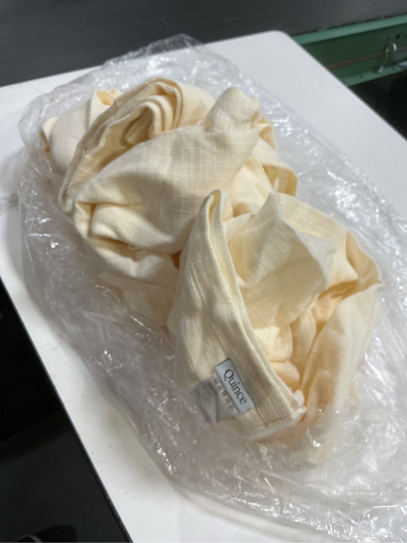 Condition photo showing Good Condition for quince 100% cotton sheer curtain 48”x96” ivory 2 panels