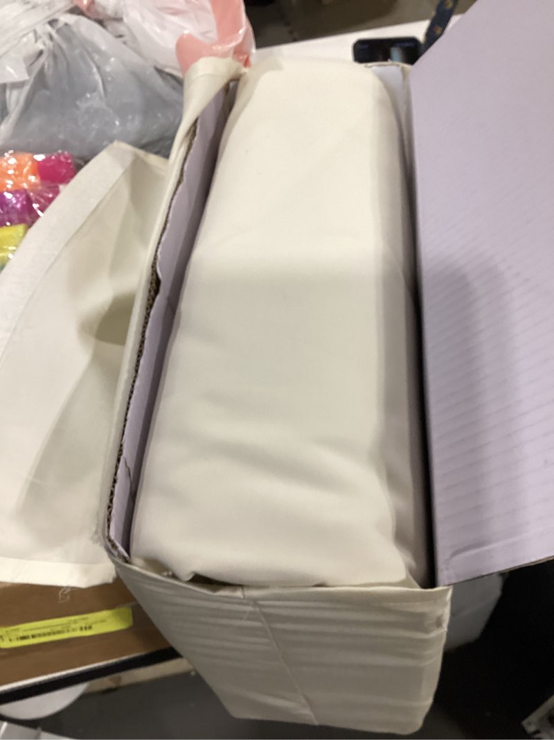 Condition photo showing As Is for cream color100% egyptian cotton split king sheets, 7-pc deep pocket sheets, light gray | 7 piece sheet set with 4 pillowcases, 16 inch deep pocket adjustable bed sheets, breathable, luxury sateen weave, ultra soft light gray split king