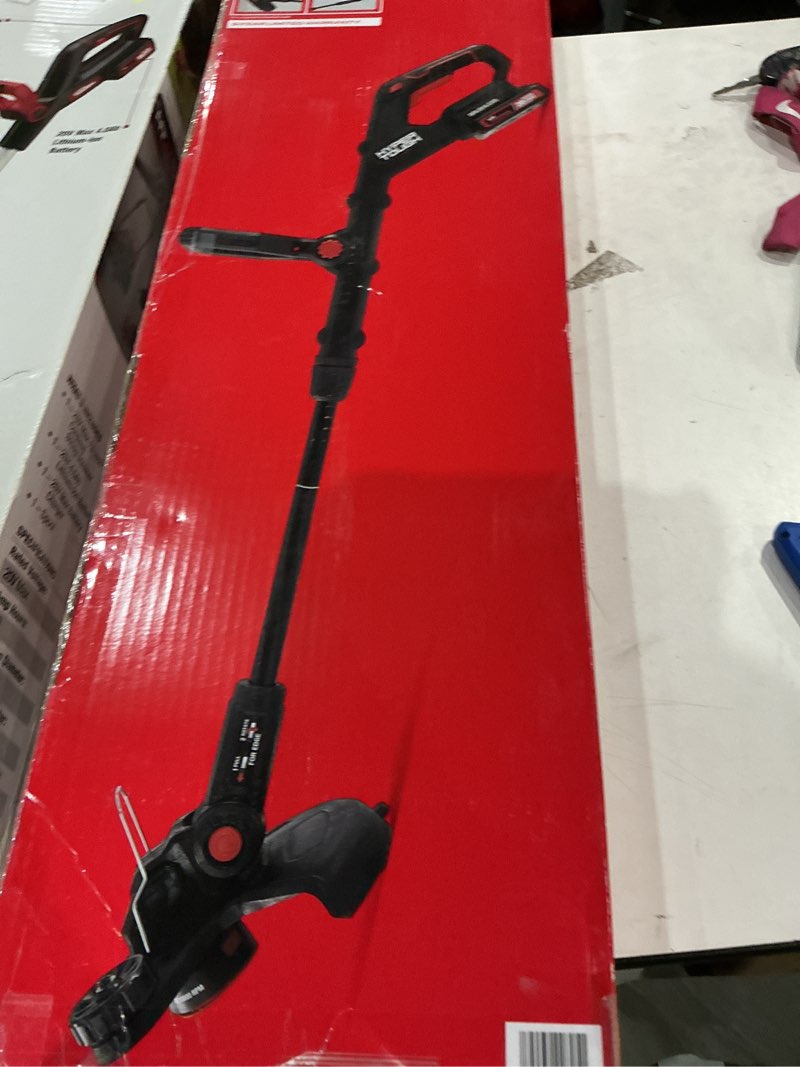 Condition photo showing Good Condition for hyper tough 12" 20v brushless cordless string trimmer with 20v max 2.0ah battery and charging cable