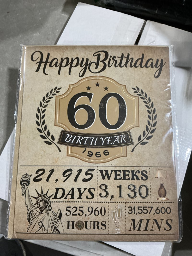 Condition photo showing Good Condition for 60th birthday card for men women, 3d pop up 60th birthday gifts cards for him her, back in 1966 funny 60 year old birthday decorations, classy vintage vintage 1966 60th
