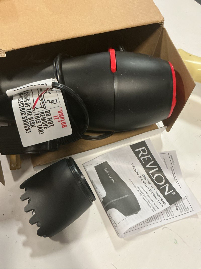 Condition photo showing Good Condition for revlon smoothstay coconut oil infused hair dryer with diffuser & concentrator - ionic ceramic blow dryer for frizz control, shine, smoothness & volume, 1875w lightweight salon-quality