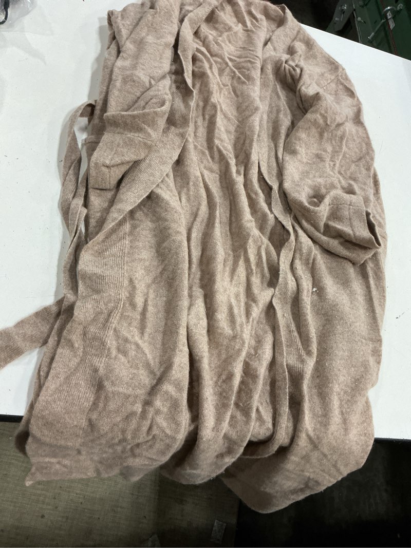 Condition photo showing As Is for mongolian cashmere robe, m, oatmeal