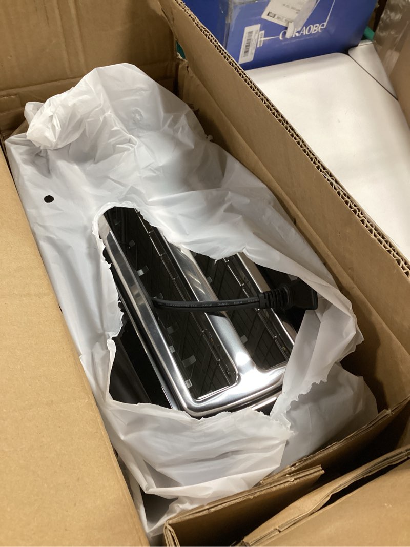 Condition photo showing Good Condition for Elite Gourmet ECT4829B Long Slot 4 Slice Toaster, 6 Toast Settings Toaster Defrost, Reheat, Cancel Functions, Slide Out Crumb Tray, Extra Wide Slots for Bagels Waffles, Black 4 Slice Black