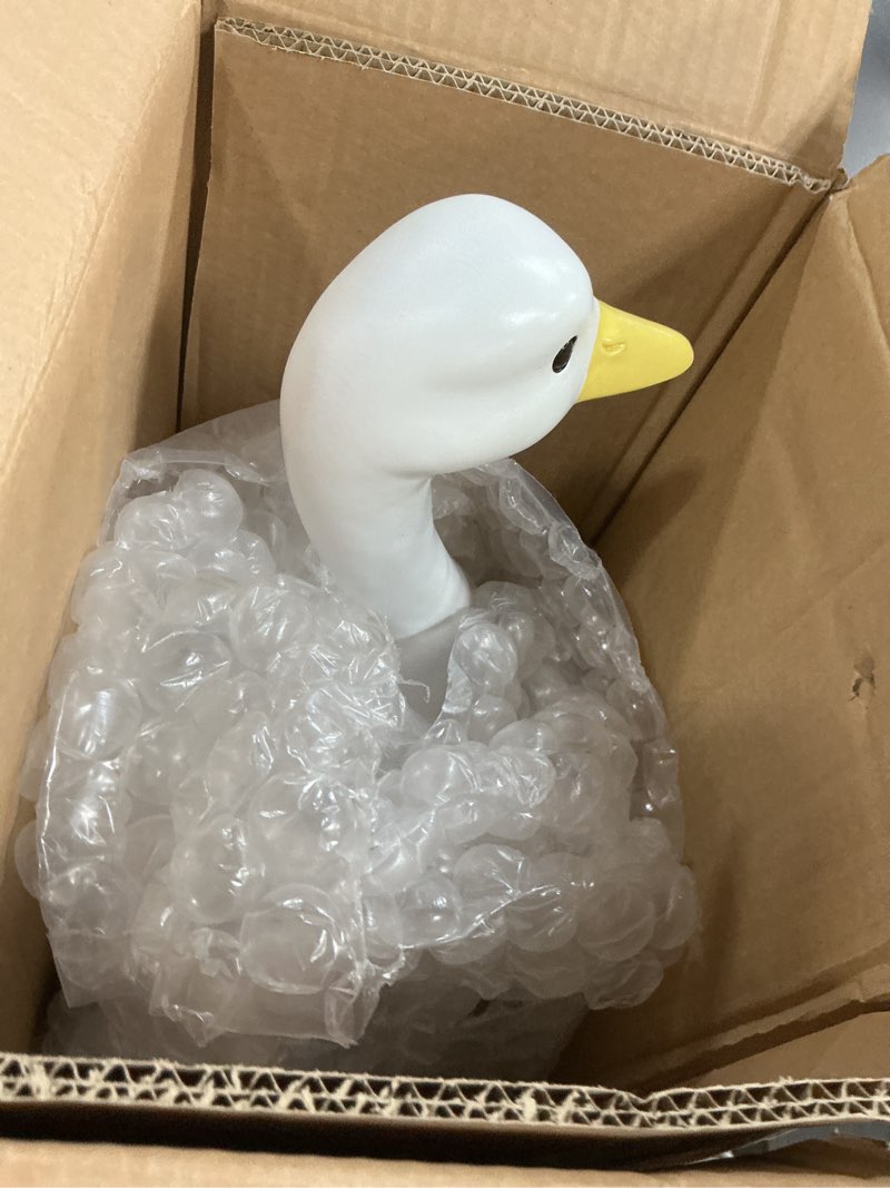 Condition photo showing New/Like New for porch goose statue wear clothing outfit-20"high large garden goose decor wear easter bunny clothes, big resin duck sculpture, yard goose with rabbit costume decorations for girl/boy indoor&outdoor blue rabbit