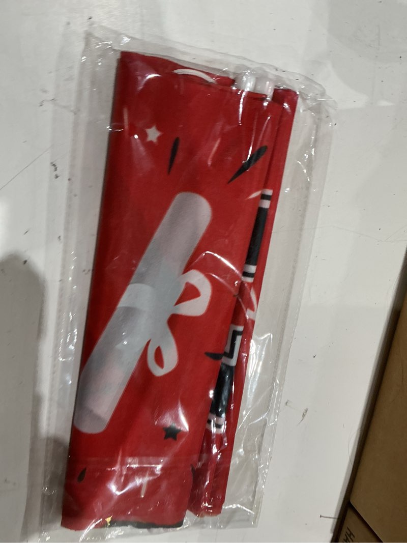 Condition photo showing Good Condition for 2026 graduation decorations, graduation banner class of 2026, hanging congratulations/congrats grad banner for door and porch, party decor - red red and black
