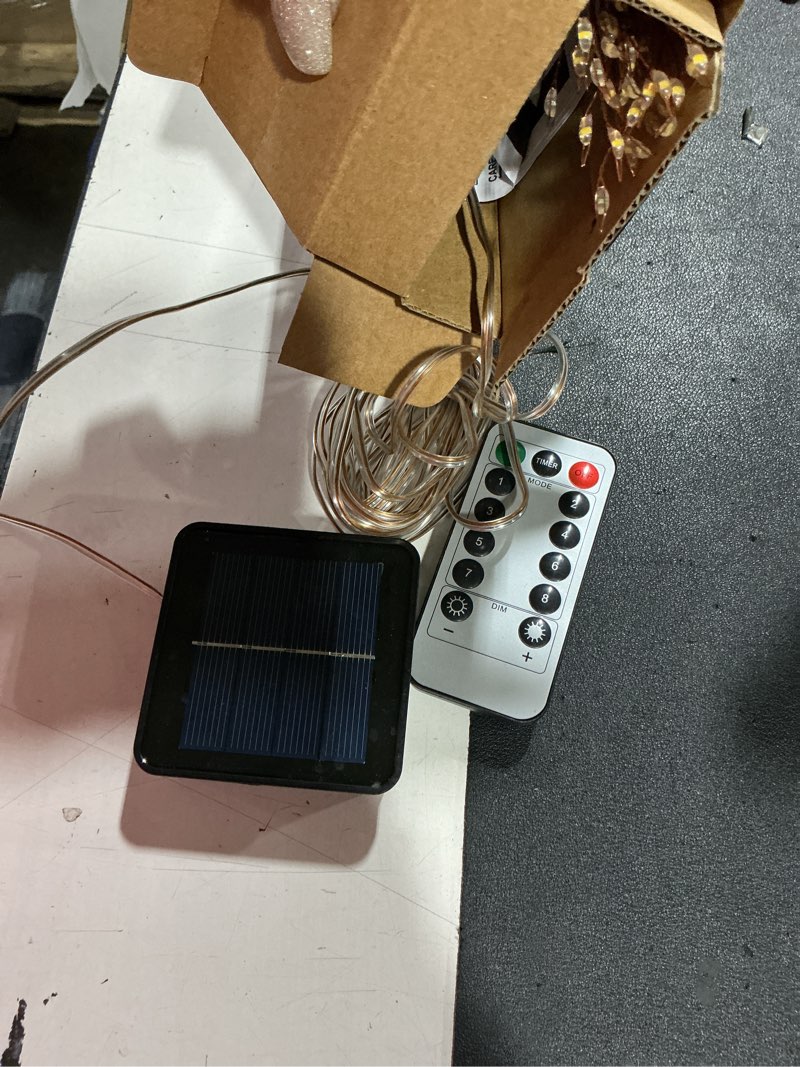 Condition photo showing Good Condition for harbor breeze 12-ft solar copper outdoor string light with multicolor -light led novelty bulbs and with remote