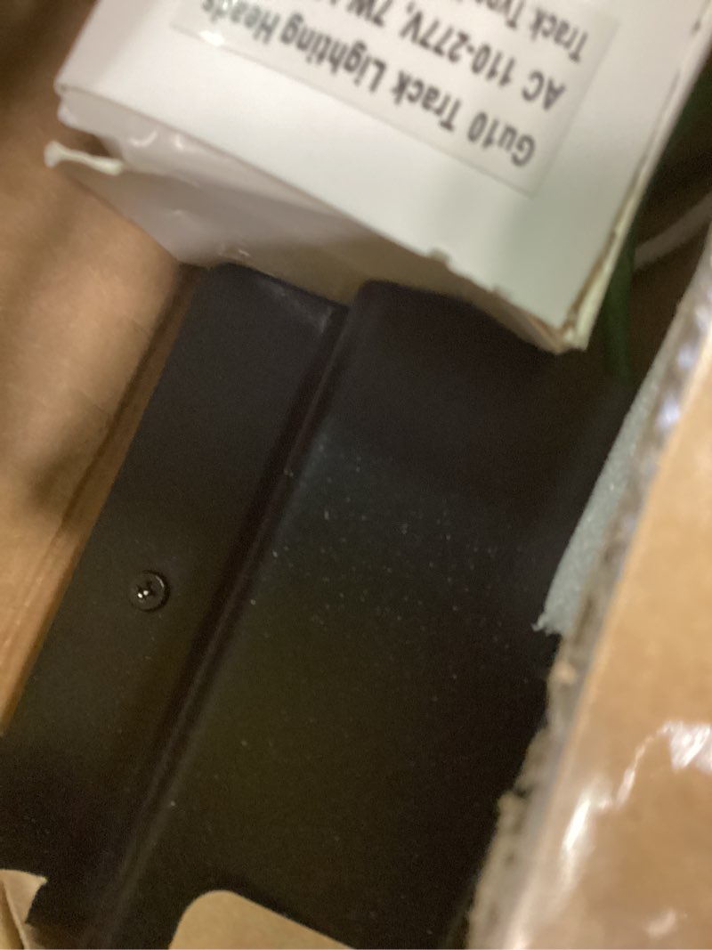 Condition photo showing Good Condition for 4-Light LED Track Lighting Kit with 3.3FT H Track Lighting Rails & Floating Canopy Connector, GU10 Track Light Kit, Modern Kitchen Track Lighting Fixtures Ceiling Spot Light, Black (No Bulbs) Black 4 Lights