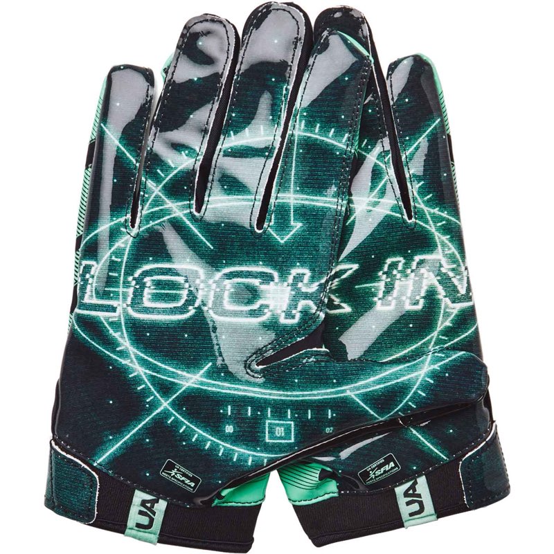 Under Armour F8 Novelty Football Gloves - Green Breeze (Large) 