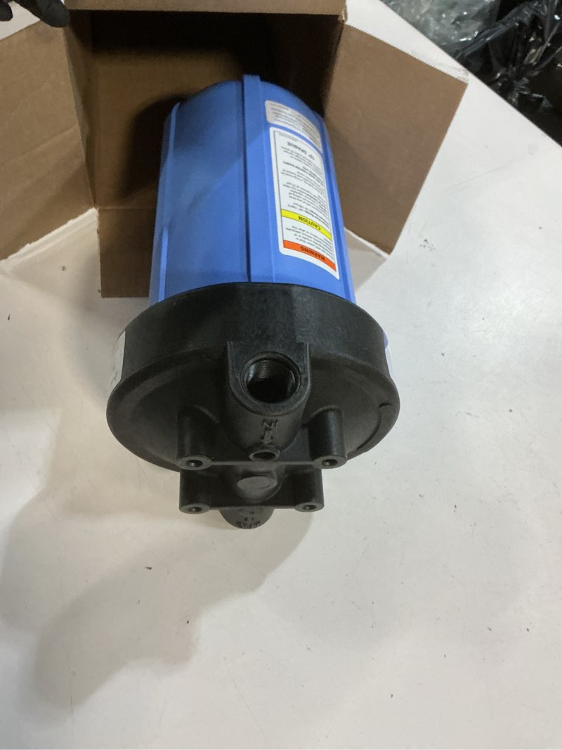 Condition photo showing Good Condition for pentair pentek 150470 big blue filter housing, 3/4" npt #10 whole house heavy duty water filter housing with high-flow polypropylene (hfpp) cap, 10-inch, black/blue blue 1 count (pack of 1) standard 3/4 inch npt