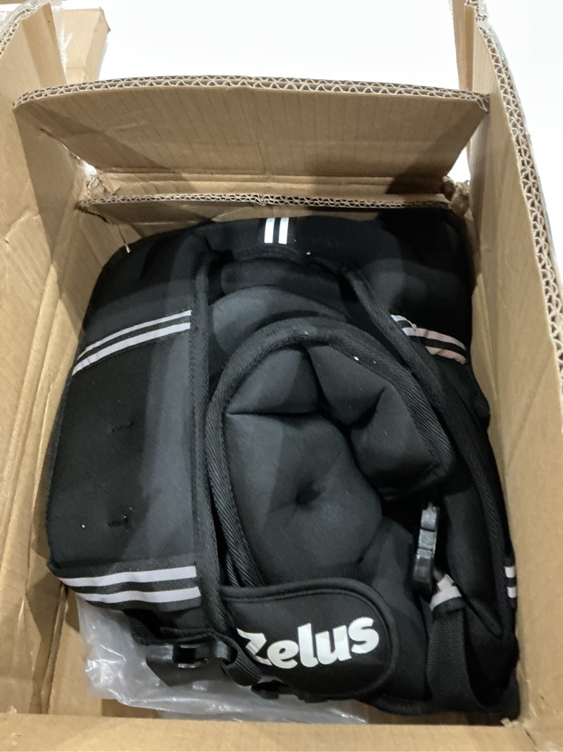 Condition photo showing Good Condition for zelus weighted vest, 6lb/8lb/12lb/16lb/20lb/25lb/30lb weight vest with reflective stripe for workout, strength training, running, fitness, muscle building, weight loss, weightlifting 30lb black