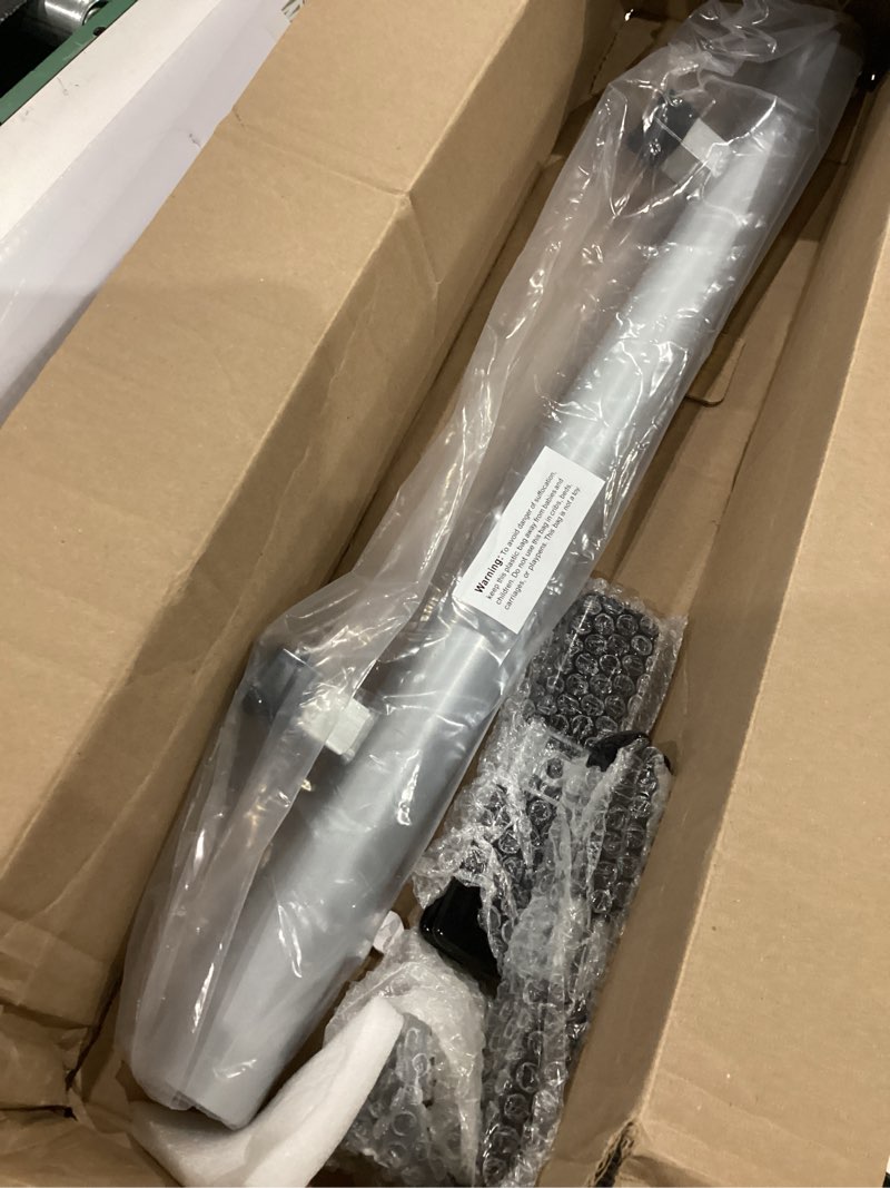Condition photo showing As Is for | patio umbrella holder | outdoor umbrella base and mount | attaches to railing maximizing patio space and shade silver 1 piece deisgn