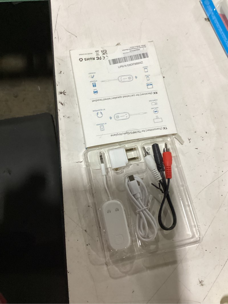 Condition photo showing New/Like New for premium bluetooth 6.0 transmitter receiver,airplane adapter for all airpods,2 headphones support,wireless transmitter for tv/travel flight,bluetooth receiver for car/home stereo white