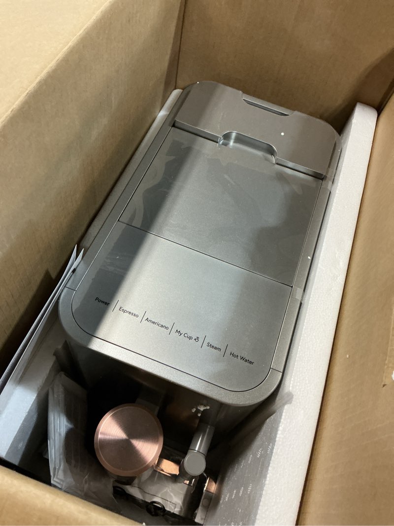 Condition photo showing Good Condition for Café Affetto Automatic Espresso Machine + Milk Frother | Built-In & Adjustable Espresso Bean Grinder | One-Touch Brew in 90 Seconds | Steel Silver, 1.2 Liter, (C7CEBBS2RS3) Steel Silver Automatic Espresso + Frother