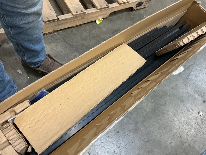 Condition photo showing As Is for mainstays 5-shelf bookcase with adjustable shelves, true black oak