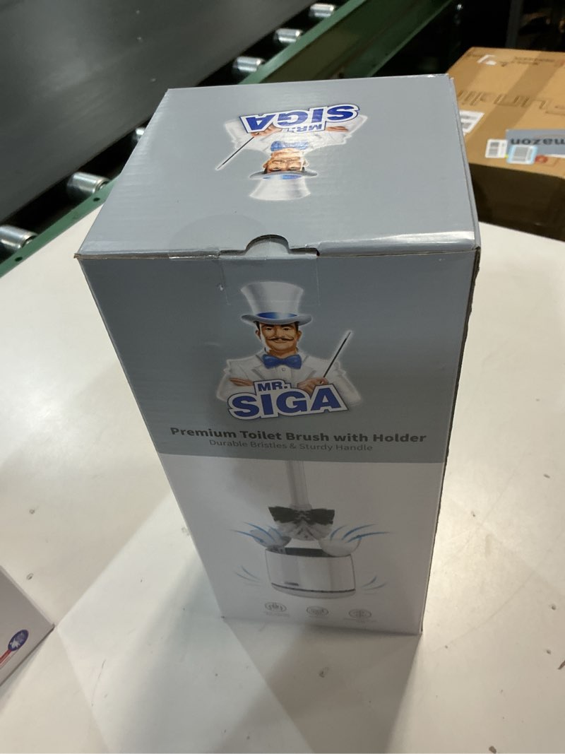 Condition photo showing New/Like New for MR.SIGA Toilet Bowl Brush and Holder, Premium Quality, with Solid Handle and Durable Bristles for Bathroom Cleaning, White, 1 Pack One Size White