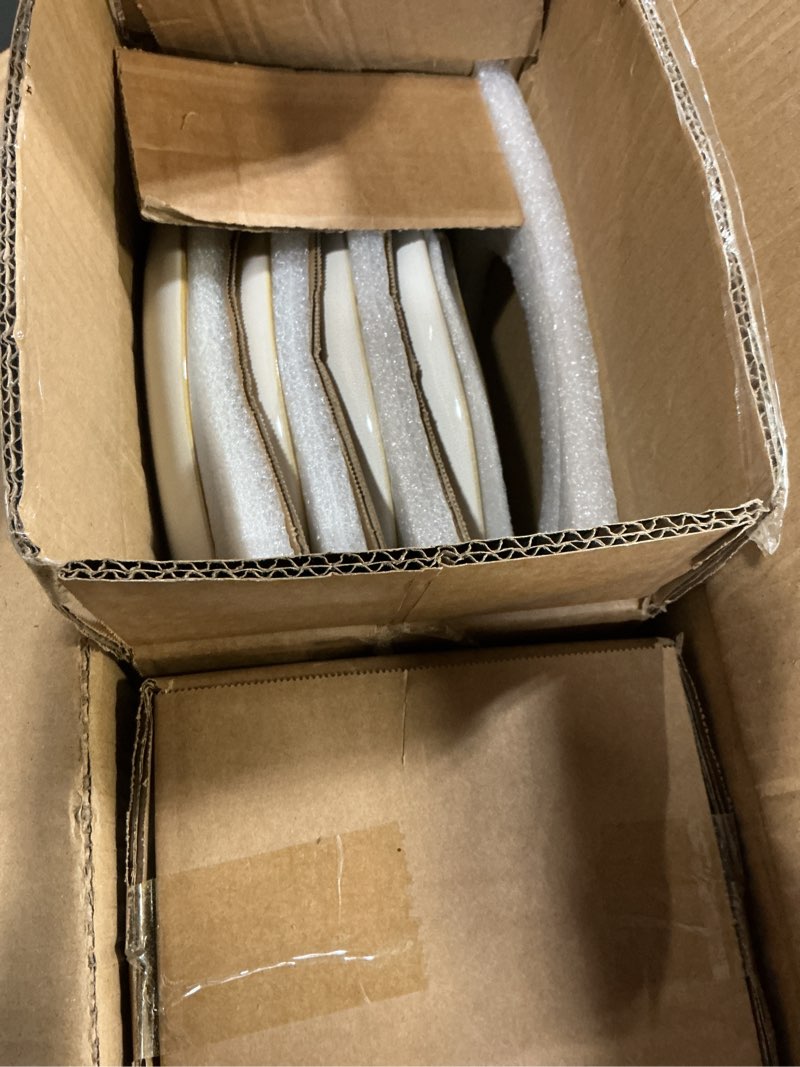 Condition photo showing New/Like New for pokini dinnerware set for 4, ceramic dish set, plate and bowl set, microwave & dishwasher safe dishw