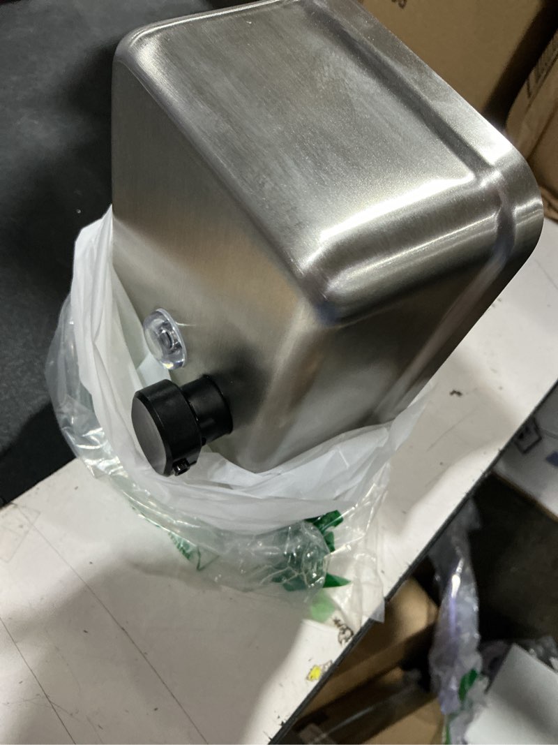 Condition photo showing Good Condition for commercial soap dispenser wall mount - 37oz (2-pack), horizontal, heavy duty, stainless steel manual soap dispenser for bathrooms with corrosion proof lining and anti-leak, patent-pending pump design