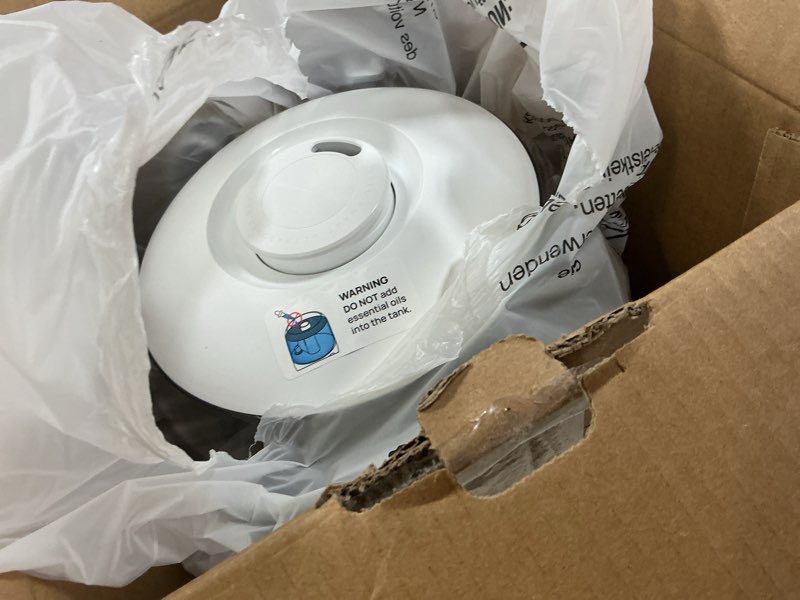 Condition photo showing As Is for DREO Humidifiers for Bedroom, 3L Top Fill 30H & 26dB Quiet Runtime for Large Room, Cool Mist Ultrasonic Humidifier with Humidity Sensor, Night Light for Home, Baby, Nursery, Plants, New Edition Pearl White