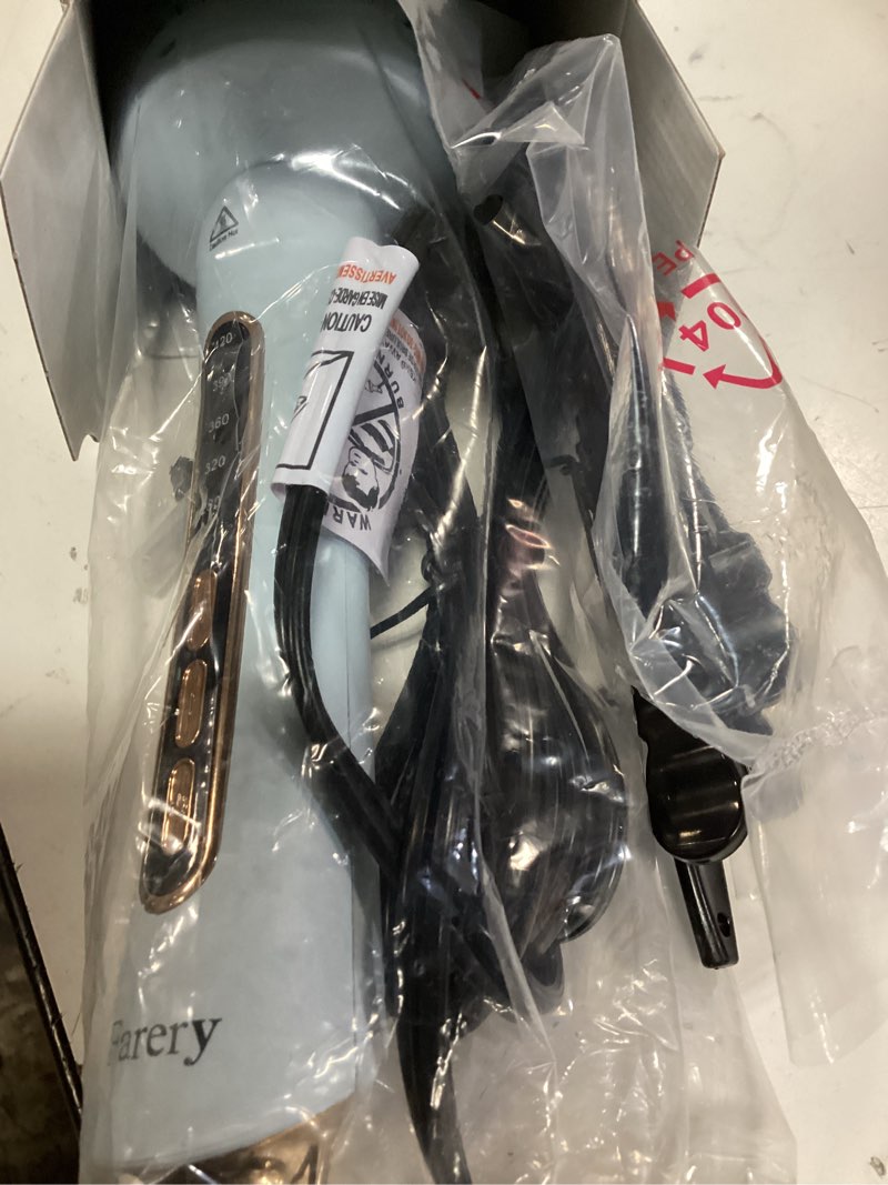 Condition photo showing New/Like New for farery 2.4" thermal brush, large barrel heated round brush with triple ptc & 5 heat settings (280-420°f), lightweight dual voltage for voluminous big curls, waves & straightening long hair 2.4 inch blue
