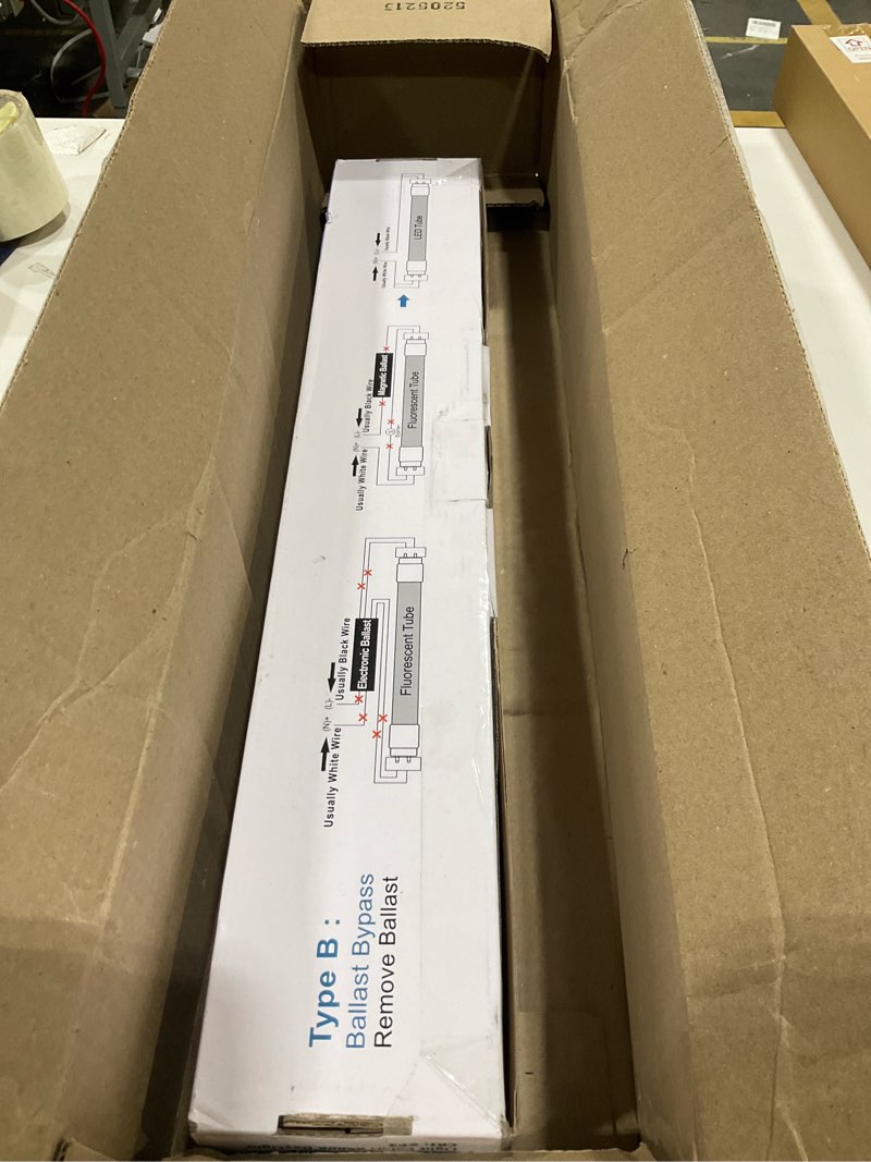 Condition photo showing Good Condition for Type B F17T8 LED Replacement, 24 Inch Light Bulb 10W, 2ft LED Tube F20T12 Replacement Bulb for Cabinet,Store,Shop, G13 Base Double Side Power Input Ballast Bypass, Daylight 1250Lm 6 Pack T8-2FT-DL