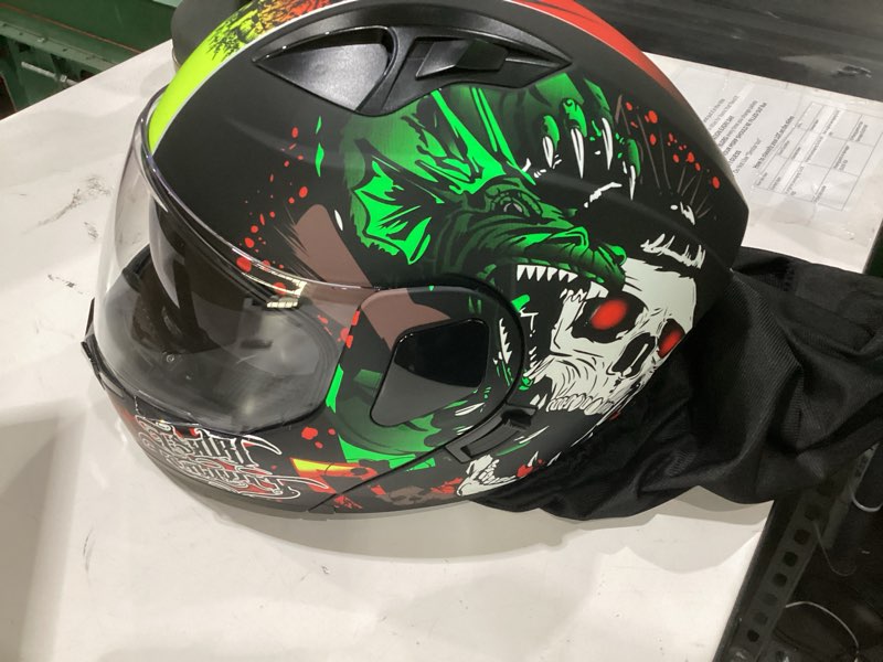 Condition photo showing Good Condition for dot approved full face modular flip-up dual visor motorcycle helmet for adult men women, lightweight abs shell & ventilated, street bike atv skull large