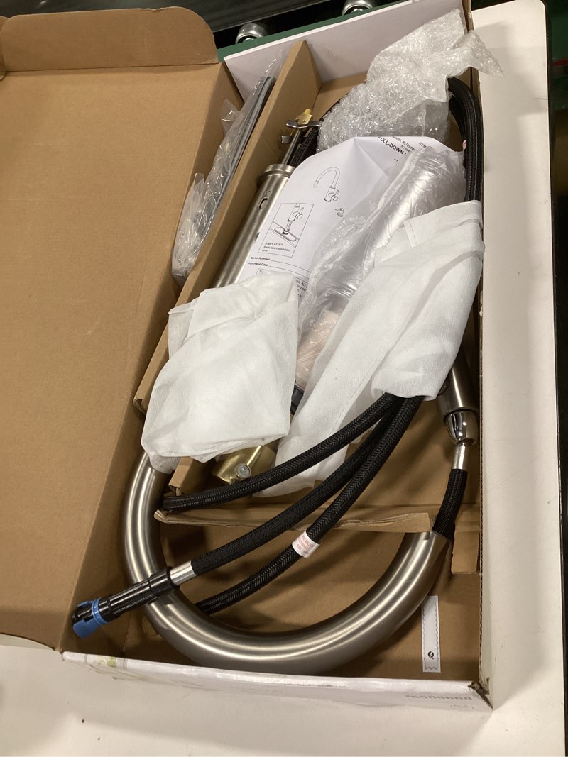 Condition photo showing As Is for Allen + Roth Harlow Brushed Gold Single Handle Deck-Mount Handle