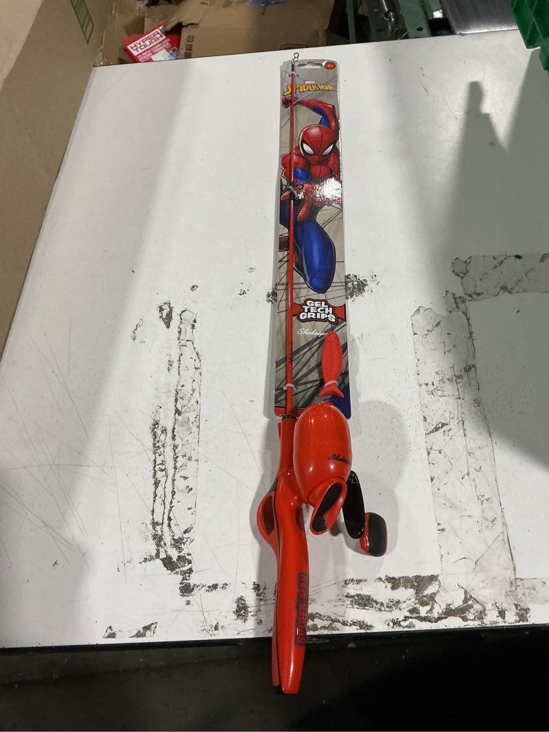 Condition photo showing Good Condition for shakespeare youth fishing reel and rod combo marvel spider-man advanced