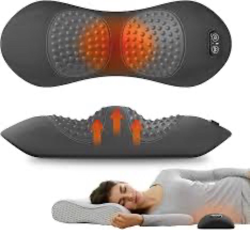 3 in 1 Back Massager, Electric Lumbar Support Pillow, Triple Fusion Back Massager for Pain Relief De