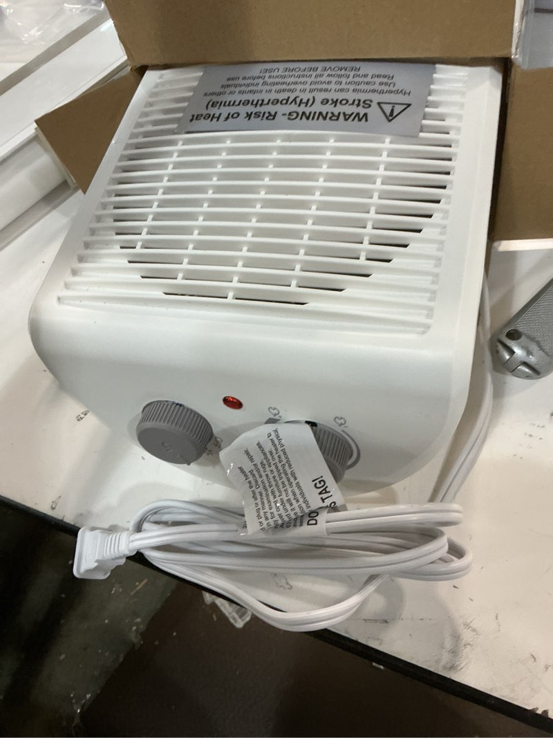 Condition photo showing As Is for Utilitech 1500 -Watt Fan Compact personal Indoor Electric Space Heater with Thermostat one_size in White | BNS-15JW 5228416