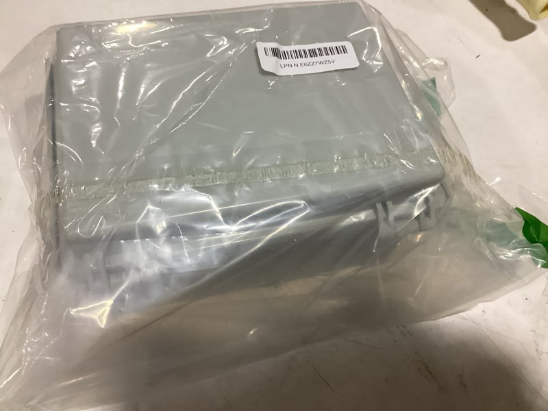 Condition photo showing As Is for lemotech electrical box, ip67 waterproof hinged cover stainless steel latch junction box, abs plastic electrical enclosure with mounting plate,wall brackets, cable glands,8.7"x6.7"x4.3",grey opaque cover 8.7"x6.7"x4.3"