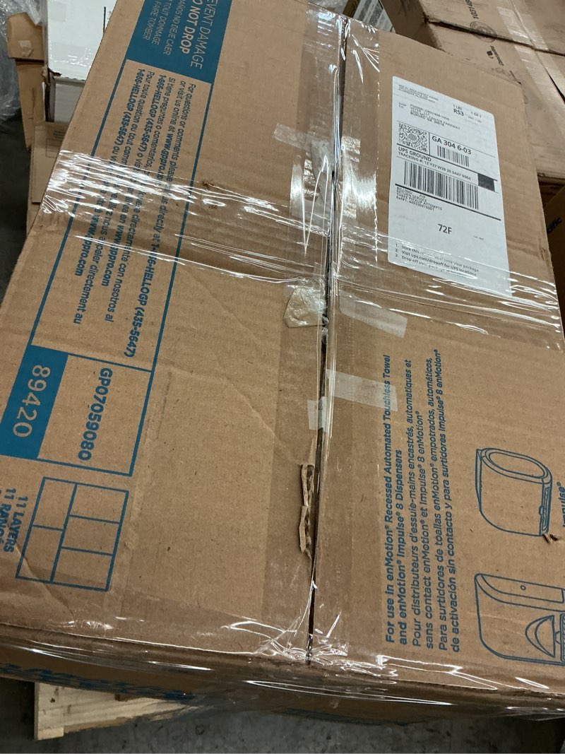 Condition photo showing New/Like New for enmotion by gp pro, 1-ply, 8.2" x 700', white, 6 rolls per case