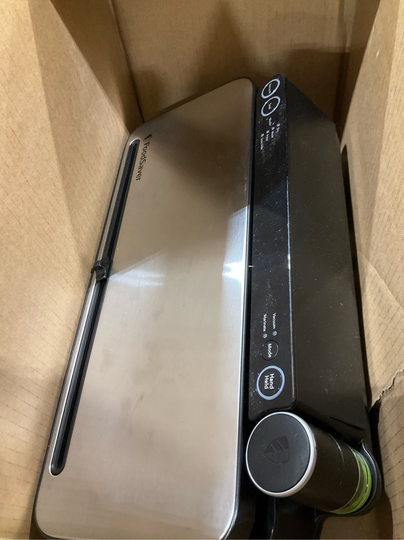 Condition photo showing As Is for foodsaver v4400 2-in-1 vacuum sealer machine with automatic vacuum sealer bag detection and starter kit machine & starter kit