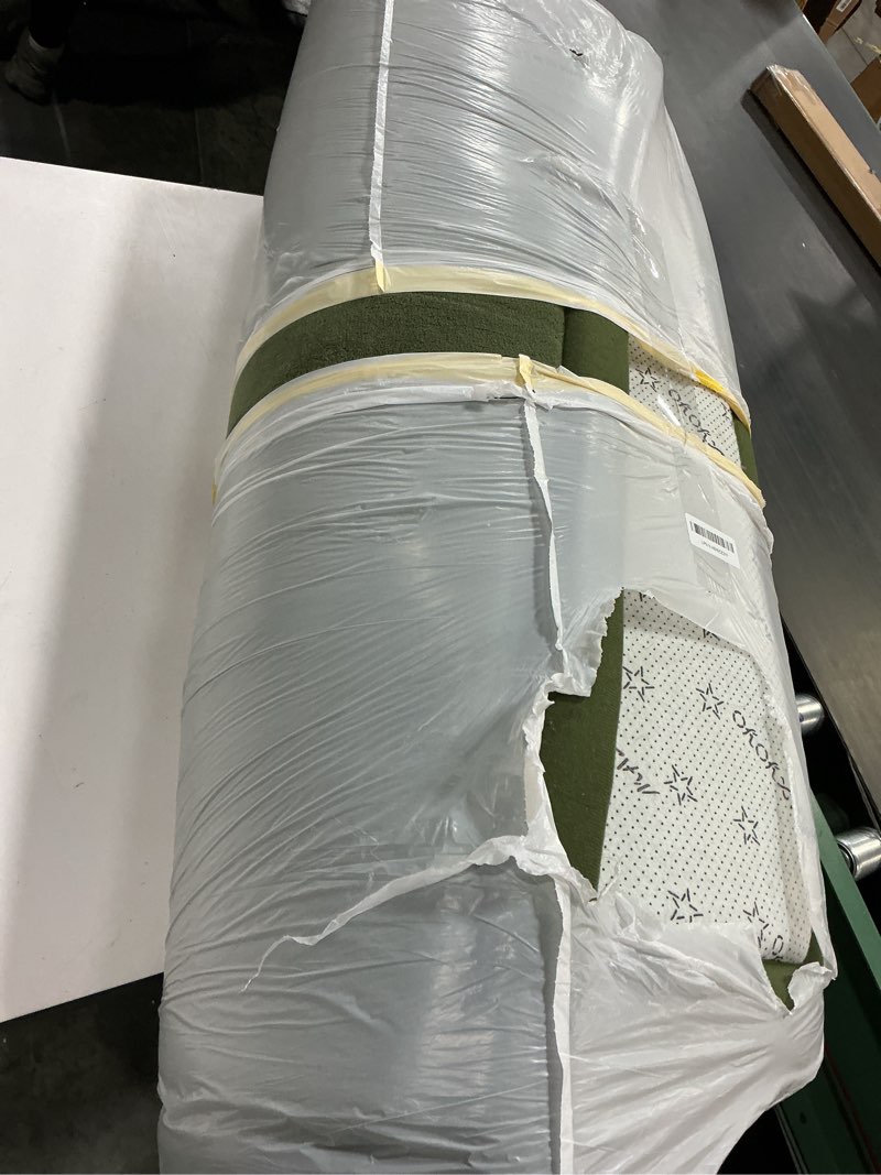 Condition photo showing As Is for MAXYOYO Baby Play Mat, 1.2" Thick Memory Foam Soft Padded Carpet with Non-Slip Backing, 5x7 ft Japanese Tatami Rug Living Room for Kids, Toddler, Children, Nusery(Olive Green) Olive Green 5x7 ft