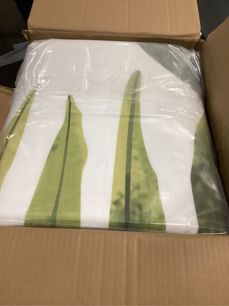 Condition photo showing New/Like New for RoomTalks Mid Century Modern Washable Rug Stain Resistant, Boho Cute Aesthetic 8x10 Area Rugs for Bedroom Dining Living Room Office, Green Abstract Tropical Leaves Indoor Rug Plant Botanical Carpet 8x10 Light Green