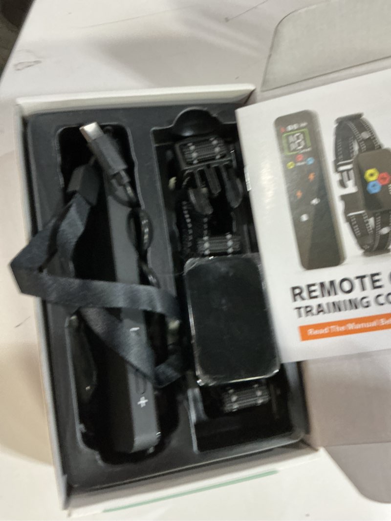 Condition photo showing As Is for cat training collar cat bark collar with remote electric cats shock collar 3300ft ip67 waterproof 3 training modes beep vibration shock mode top meowing effective for bad behavior black knight