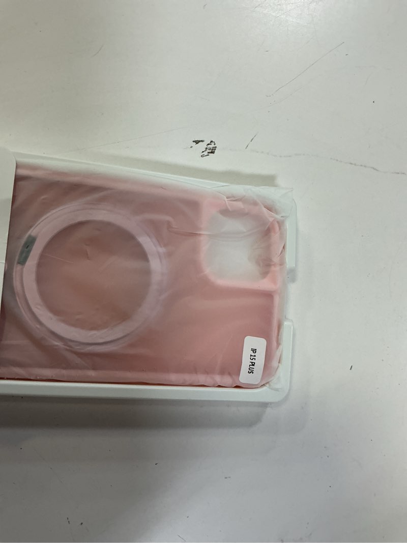 Condition photo showing New/Like New for for iPhone 15 Plus Case 6.7 Inches 360°Rotatable Magnetic Ring Invisible Stand,[Compatible with Mag-Safe] Military Shockproof Frosted Translucent Case,Pink Pink iPhone 15 Plus
