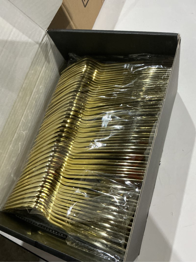 Condition photo showing Good Condition for 360 count extra heavy duty gold plastic forks disposable, bpa-free, heat resistant, solid and durable disposable forks bulk, premium plastic forks heavy duty for party supply