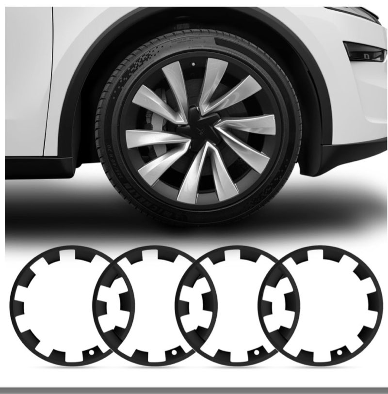 wheel rim protector for tesla model y juniper 20” helix wheels, 4pcs abs anti-curb scratch guard, ma