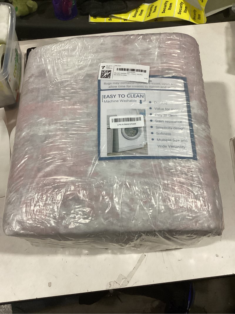Condition photo showing Good Condition for Washable Area Rugs 8'x10' Non-Slip Modern Abstract Soft for Living Room Entryway Bedroom Nursery, Print Pattern, Grey Pink Gray/Pink 8' x 10' (Rectangular)