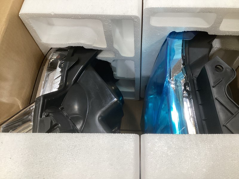 Condition photo showing As Is for headlight assembly for 2009-2014 ford f150 chrome housing amber reflector clear lens oe replacement headlamp driver and passenger side(w/o bulbs) a-chrome housing amber reflector waterproof upgrade