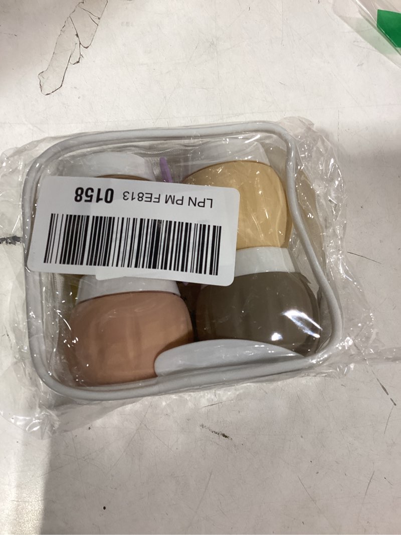 Condition photo showing Good Condition for Travel Containers for Toiletries, GLAMFIELDS TSA Approved 1.7oz 50ml Travel Size Silicone Cream Jars BPA Free, Leak-proof Travel Essentials with Lid for Cosmetic Face Hand Body Cream Apricot (4 Pack) 4Pcs 1.7oz Apricot